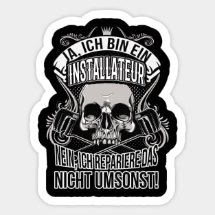 Installateur Heizungsbauer Handwerker Sprüche Sticker